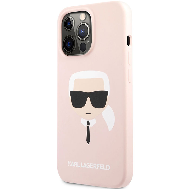 Karl Lagerfeld Liquid Silicone Karl Head Light Rózsaszín iPhone 13 Pro ...