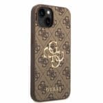 Guess PU 4G Metal Logo Brown iPhone 14 Tok