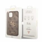 Guess PU 4G Metal Logo Brown iPhone 14 Tok