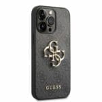 Guess PU 4G Metal Logo Szürke iPhone 14 Pro Tok