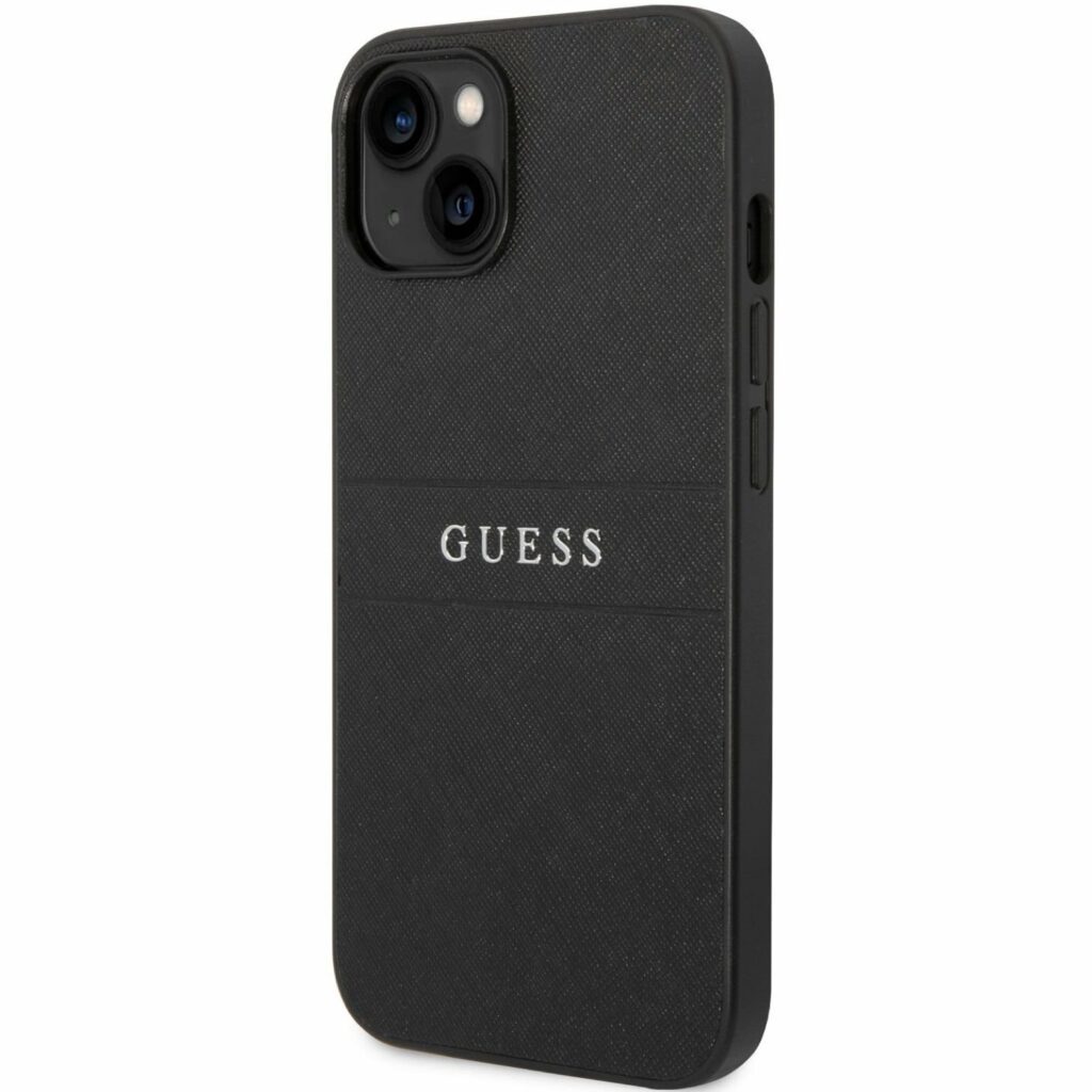 Guess PU Leather Saffiano Fekete iPhone 14 Tok