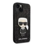 Karl Lagerfeld Glitter Flakes Ikonik Fekete iPhone 14 Plus Tok