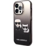 Karl Lagerfeld Gradient Karl and Choupette Fekete iPhone 14 Pro Tok
