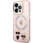 Karl Lagerfeld MagSafe Karl and Choupette Pink iPhone 14 Pro Tok