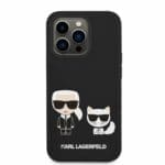 Karl Lagerfeld MagSafe Liquid Silicone Karl and Choupette Fekete iPhone 14 Pro Tok