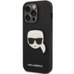 Karl Lagerfeld PU Saffiano Karl Head Fekete iPhone 14 Tok