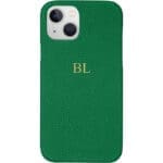 BHcase Leather Monogram Green iPhone 14 Tok