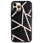 Fekete Glitter Rózsaszín iPhone 12 Pro Max Tok