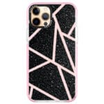 Fekete Glitter Rózsaszín iPhone 12 Pro Max Tok