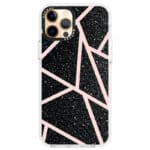 Fekete Glitter Rózsaszín iPhone 12 Pro Max Tok