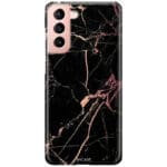 Fekete Rose Márvány Samsung S21 Tok