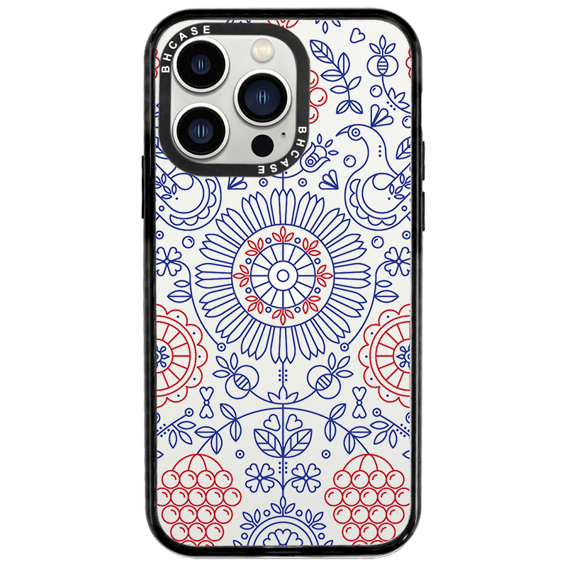Kék Piros Ornaments iPhone 13 Pro Tok
