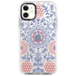 Kék Piros Ornaments iPhone 11 Tok