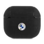 BMW BMA3SSLBK Black Geniune Leather Silver Logo AirPods 3 Tok