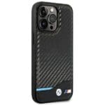 BMW BMHCP14L22NBCK Black Leather Carbon iPhone 14 Pro Tok