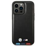 BMW BMHCP14L22PTDK Black Leather Stamp Tricolor iPhone 14 Pro Tok