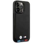 BMW BMHCP14L22PTDK Black Leather Stamp Tricolor iPhone 14 Pro Tok