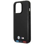BMW BMHCP14L22PTDK Black Leather Stamp Tricolor iPhone 14 Pro Tok