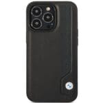 BMW BMHCP14L22RBDK Black Leather Blue Dots iPhone 14 Pro Tok