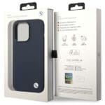 BMW BMHMP14LSILNA Navy Silicone Metal Logo MagSafe iPhone 14 Pro Tok