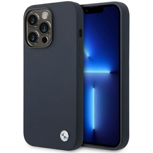 BMW BMHMP14LSILNA Navy Silicone Metal Logo MagSafe iPhone 14 Pro Tok