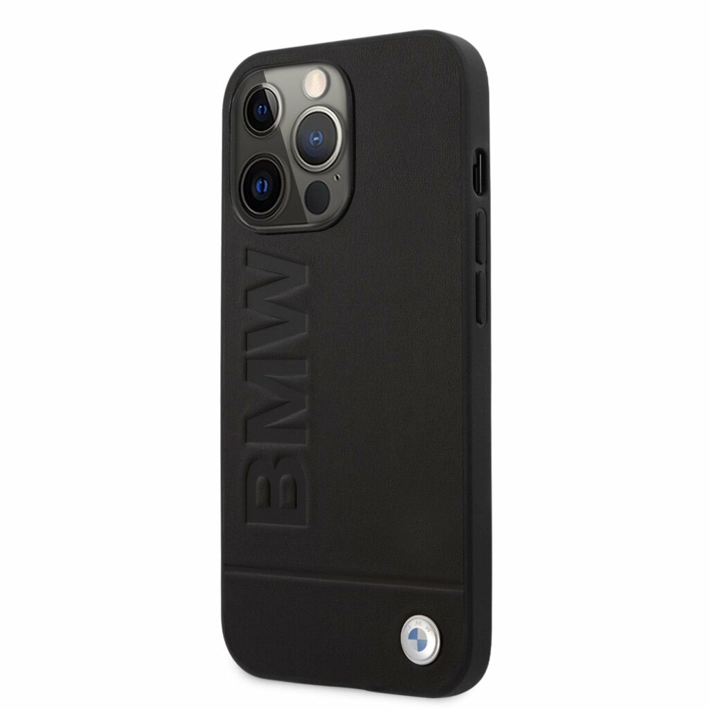 BMW Leather Hot Stamp iPhone 14 Pro Max Tok Black