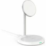 ChoeTech 2in1 Magsafe kompatibilis 15W Wireless Charger Holder Fehér