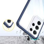 Clear 3in1 Frame Gel Blue Samsung Galaxy S22 Ultra Tok