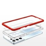 Clear 3in1 Frame Gel Red Samsung Galaxy S22 Ultra Tok