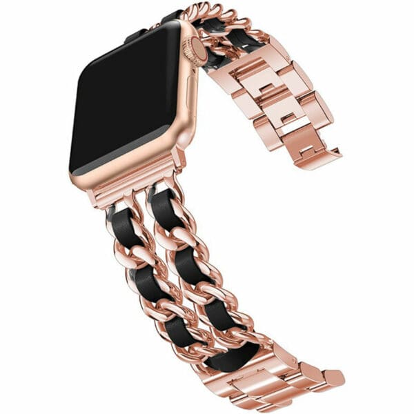 Cuban Szíj Apple Watch SE/10/9/8/7/6/5/4/3 (40/41/42/38) Rose Arany Fekete