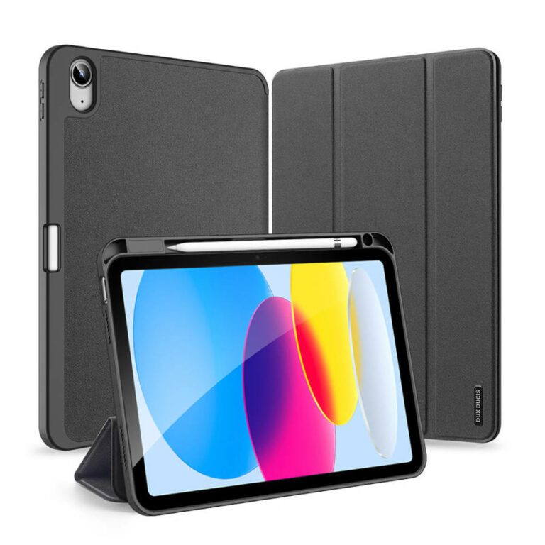 Dux Ducis Domo Case for iPad 10.9 2022 (10 gen.) Cover with Space for Apple Pencil Stylus Smart Cover Stand Black