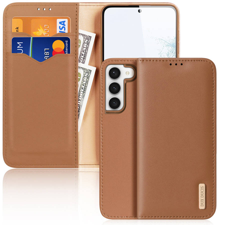 Dux Duxis Hivo Flip Wallet Stand RFID Blocking Brown Samsung Galaxy S23 Plus Tok