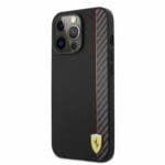 Ferrari Smooth and Carbon Effect iPhone 13 Pro Tok Black