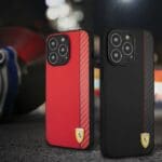 Ferrari Smooth and Carbon Effect iPhone 13 Pro Tok Black