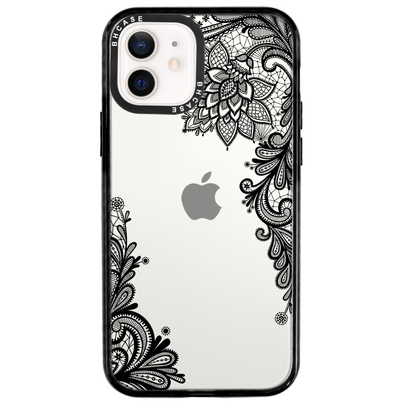 Flowers Fekete iPhone 12/12 Pro Tok