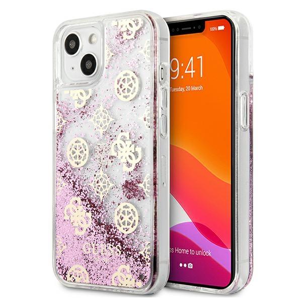 Guess 4G GUHCP13SLGPEPI Peony Liquid Glitter Pink iPhone 13 Mini Tok