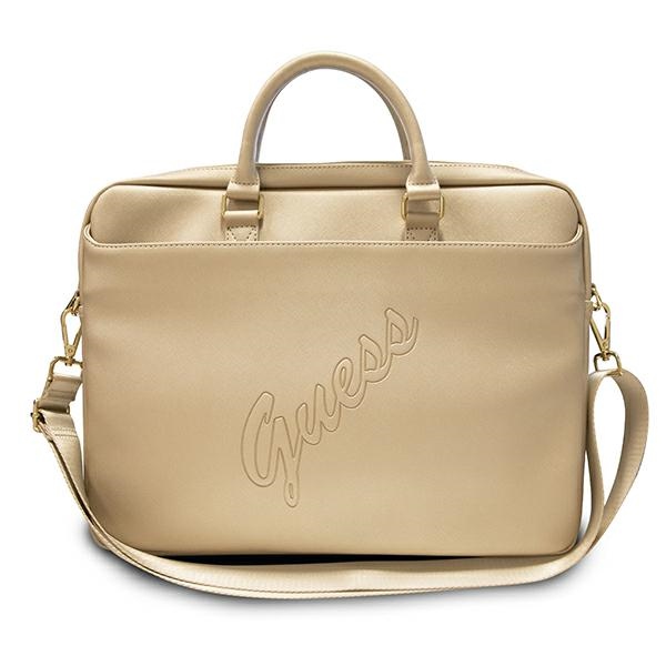 Guess Bag GUCB15PUSASLG 16" Gold Saffiano Script