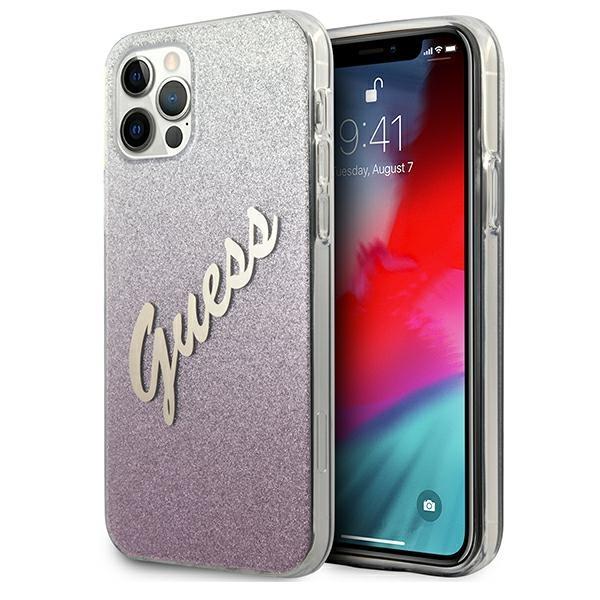 Guess Glitter Gradient Script Pink iPhone 12 Pro Max Tok