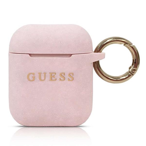 Guess GUACCSILGLLP Pink Silicone AirPods 1/2 Tok
