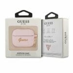 Guess GUAPSSSI Pink Silicone Vintage Script AirPods Pro Tok