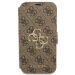 Guess GUBKP13X4GMGBR Brown Book 4G Big Metal Logo iPhone 13 Pro Max Tok