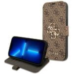 Guess GUBKP13X4GMGBR Brown Book 4G Big Metal Logo iPhone 13 Pro Max Tok