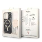 Guess GUBPP14LHMEACSK Black Marble MagSafe iPhone 14 Pro Tok + Töltő