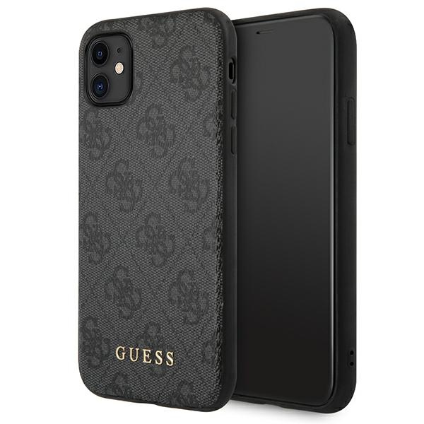 Guess GUHCN61G4GFGR Grey 4G Metal Gold Logo iPhone 11 Tok