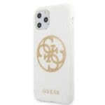 Guess GUHCN65TPUWHGLG White Hardcase Glitter 4G Circle Logo iPhone 11 Pro Max Tok