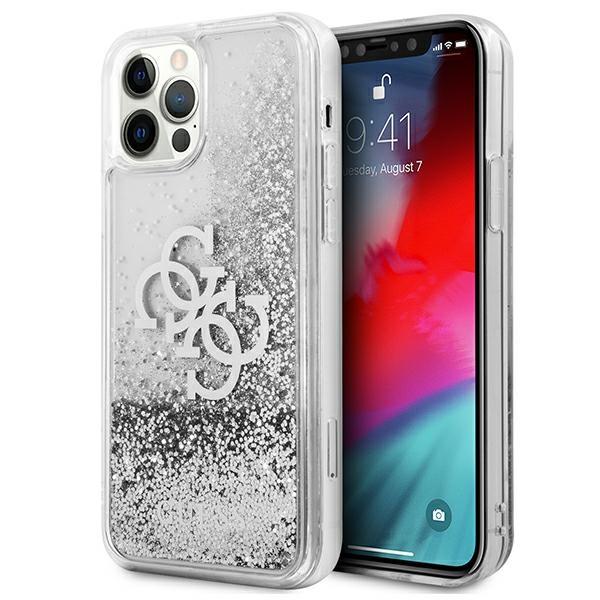 Guess GUHCP12LLG4GSI 4G Big Liquid Glitter Silver iPhone 12 Pro Max Tok