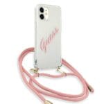 Guess GUHCP12SCRTVSPI Pink Script Vintage iPhone 12 Mini Tok