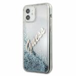Guess GUHCP12SGLVSBL Glitter Vintage Script Blue iPhone 12 Mini Tok
