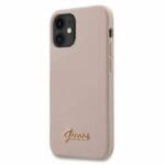 Guess GUHCP12SLSLMGLP Silicone Script Light Pink iPhone 12 Mini Tok