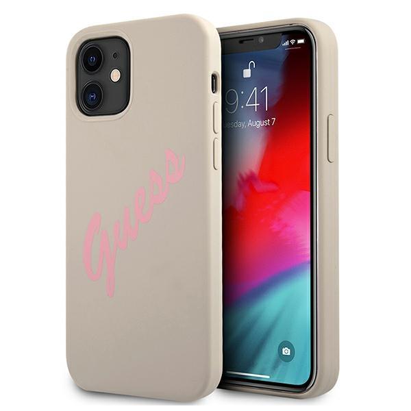 Guess GUHCP12SLSVSGP Silicone Vintage Pink/Gray iPhone 12 Mini Tok